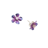 holly yashi petite plumeria silver purple rose post earring niobium