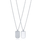 theia double sided enamel charm pendant necklace rhodium