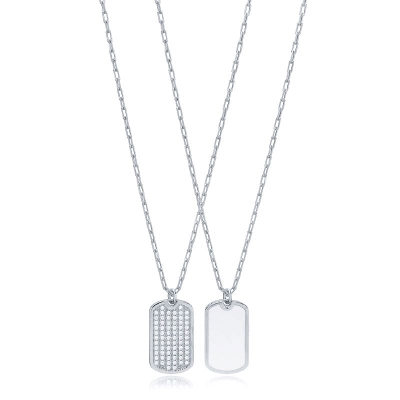 theia double sided enamel charm pendant necklace rhodium