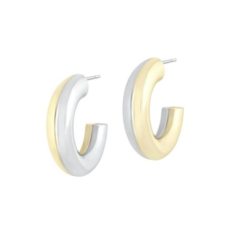 electric picks gold silver mixed shadow hoop earring