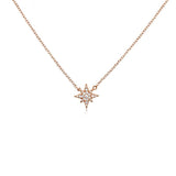 prima sterling silver rose gold starburst necklace
