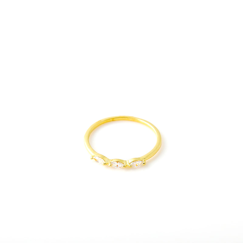 tashi 3 marquis gold ring