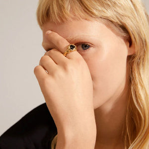 pilgrim rhythm gold statement ring