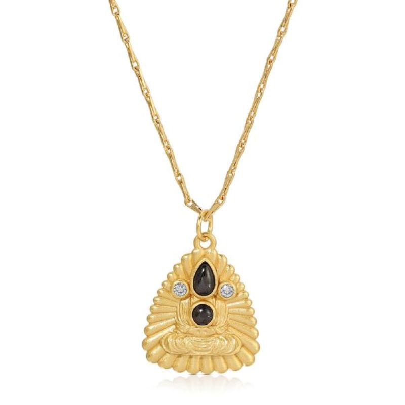 joy dravecky sacred wisdom gold hematite amulet necklace