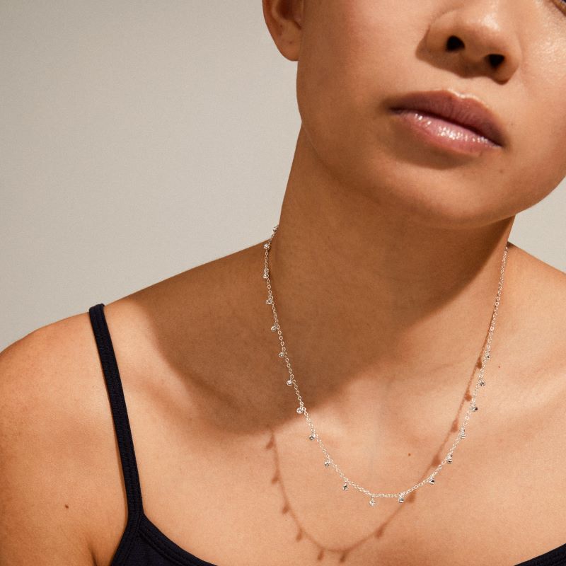 pilgrim maja multi drops silver necklace