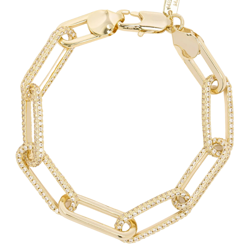 melinda maria carrie pave gold chain bracelet