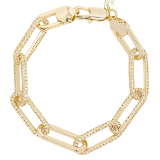 melinda maria carrie pave gold chain bracelet