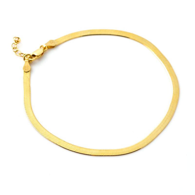 prima gold herringbone anklet