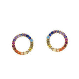 Rainbow Circle Stud Earring