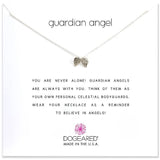 dogeared guardian angel wings silver necklace