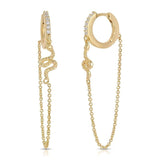 elizabeth stone mystic serpent gold pave chain huggie earring