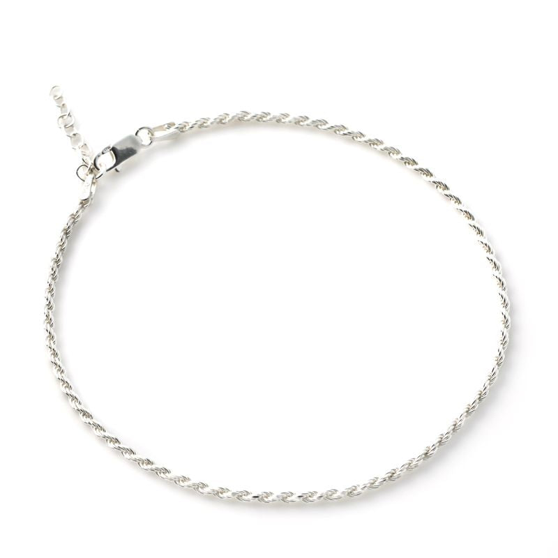 prima silver rope chain anklet