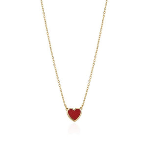 limlim joydrop enamel heart necklace gold red