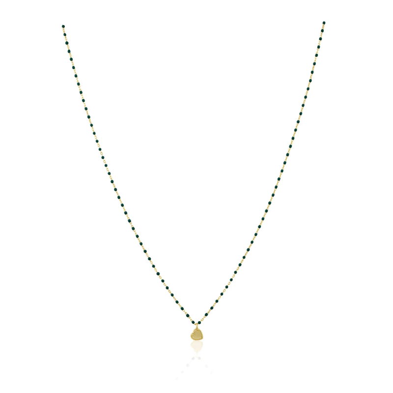 sahira gold elsa mini heart green necklace
