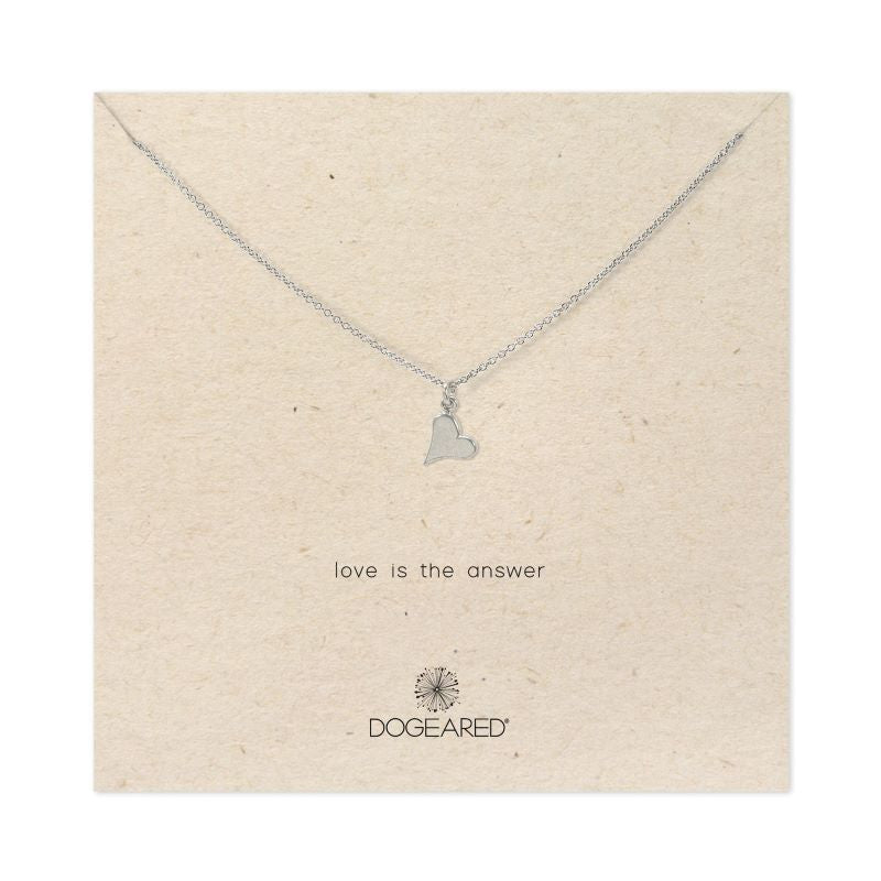 Love is the Answer Sideways Heart Necklace