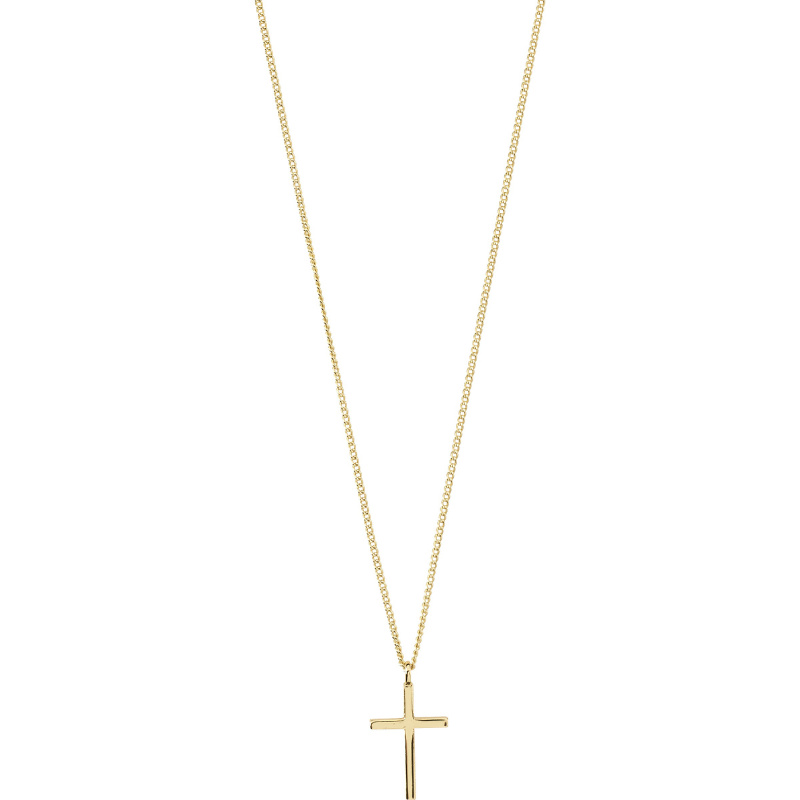 pilgrim daisy gold cross pendant necklace
