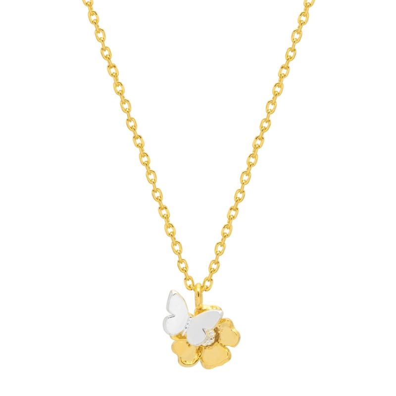 estella bartlett blossom butterfly pendant gold silver necklace