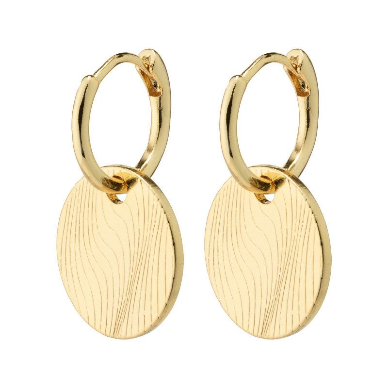 pilgrim love coin hoop gold earring