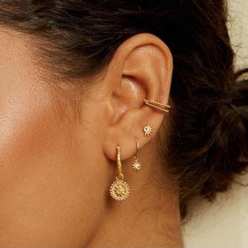 satya mandala gold hoop earring