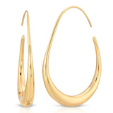 elizabeth stone gold fluid hoop earring