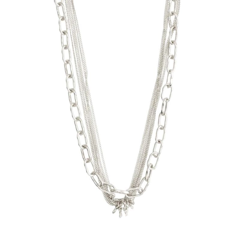pilgrim pause cable curb silver chain necklace
