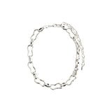 pilgrim wave chunky silver necklace