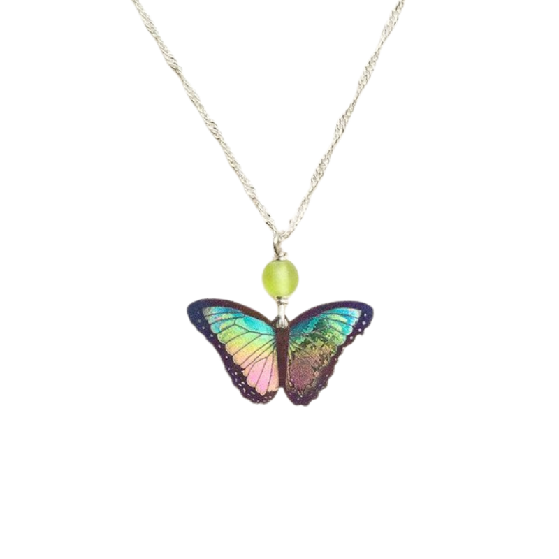 holly yashi bella butterfly pendant necklace island green  niobium