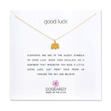 dogeared good luck elephant gold necklace