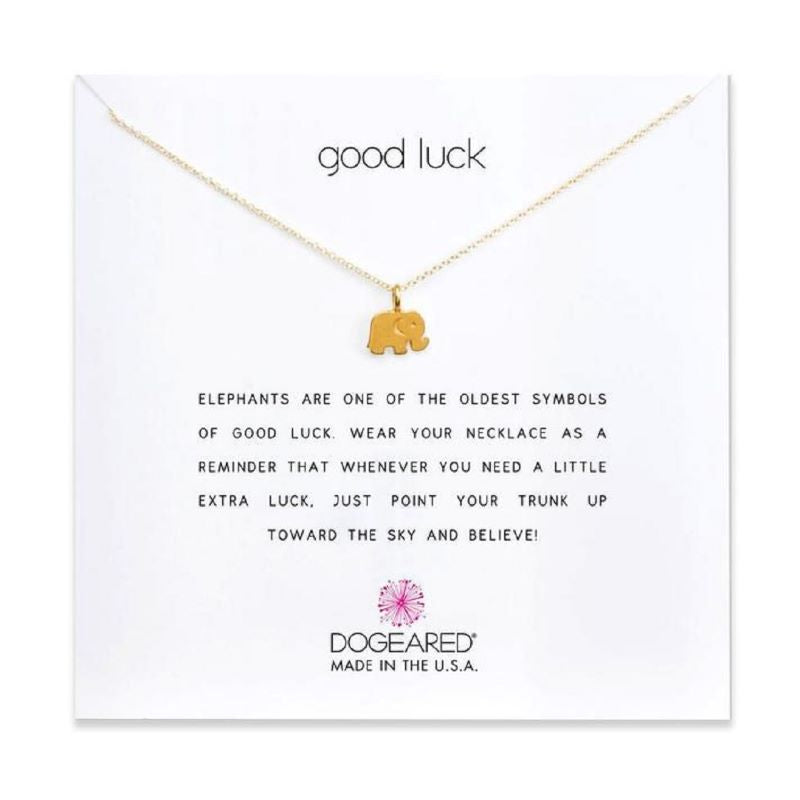 dogeared good luck elephant gold necklace