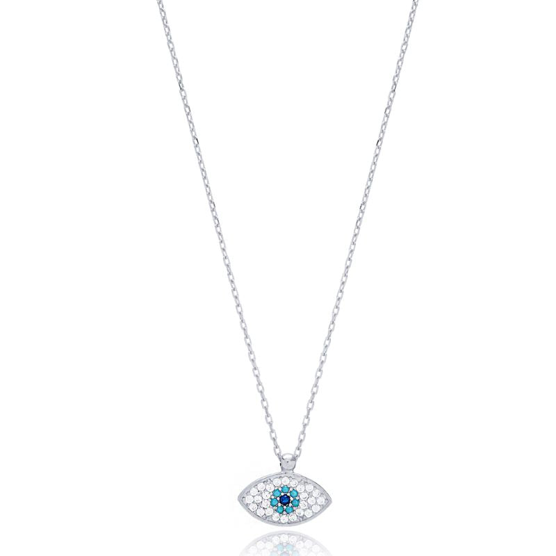 theia chic evil eye charm pendant gold necklace