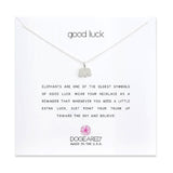 dogeared good luck elephant silver necklace