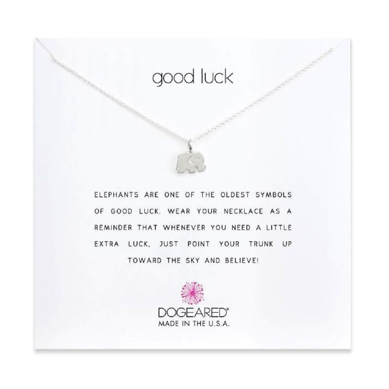 dogeared good luck elephant silver necklace