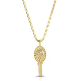 elizabeth stone starglow key gold necklace