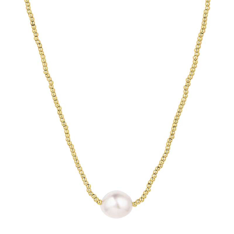 gorjana phoebe gold pearl necklace