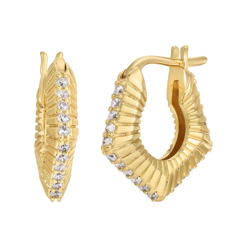 leeada phoebe mini gold cz hoop earring