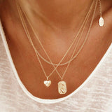 elizabeth stone cosmic gold heart necklace