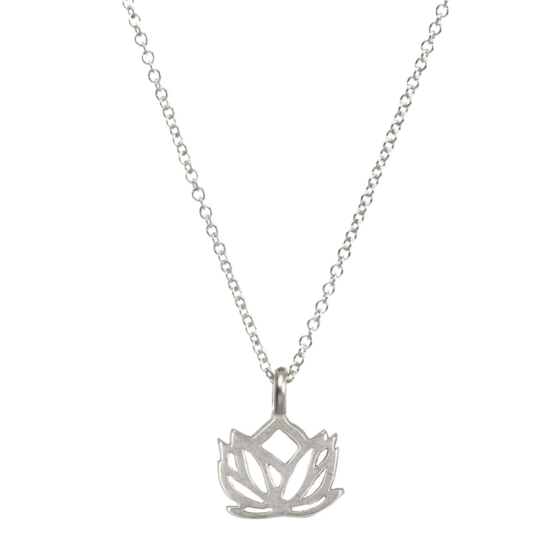 dogeared new beginnings lotus silver necklace