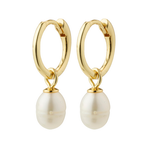 pilgrim berthe gold pearl hoop earring