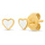 tai white enamel heart stud earring