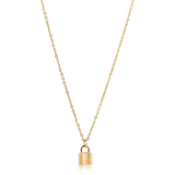 sahira gold mini lock necklace
