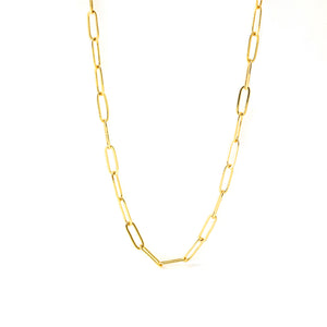 prima gold paper clip necklace