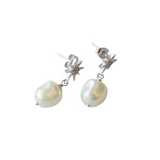 joanna bisley stella silver baroque pearl swarovski pearl drop earring