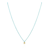 sahira gold elsa mini heart turq necklace