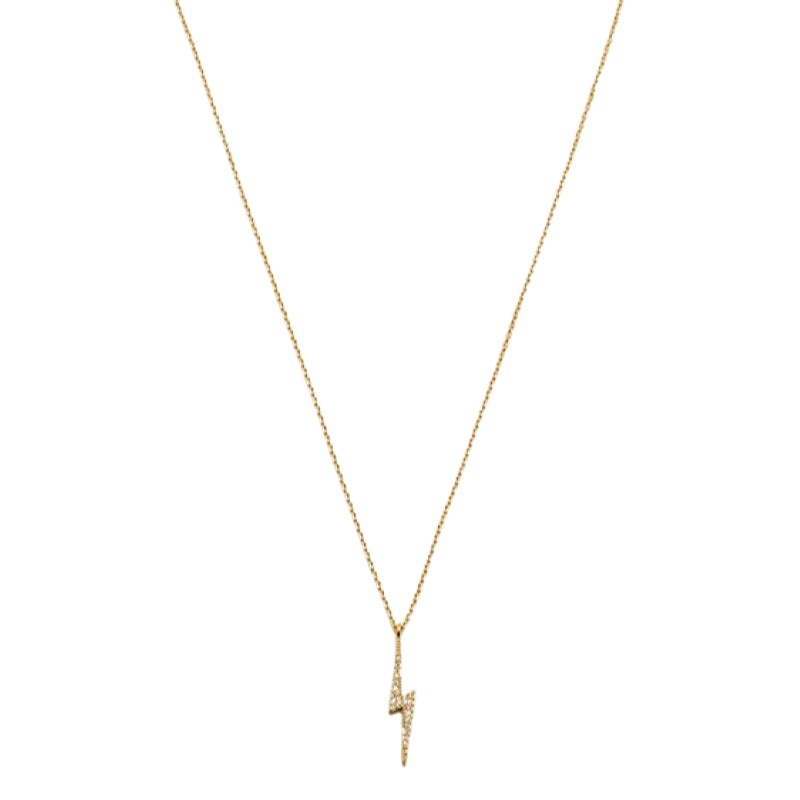 estella bartlett gold cz lightning bolt necklace