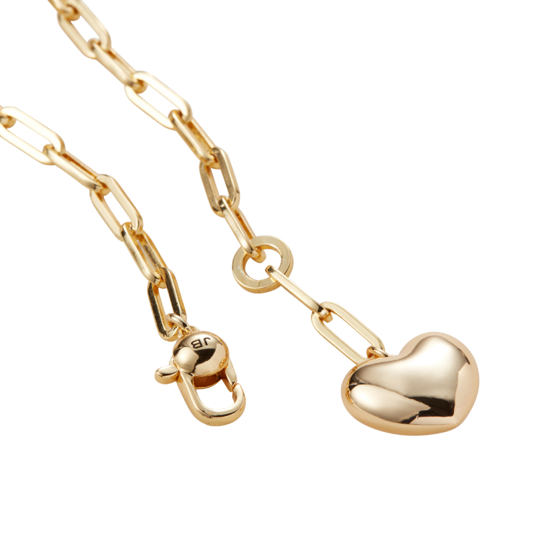 jenny bird puffy heart gold chain necklace
