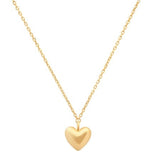 tai puffed gold heart pendant necklace