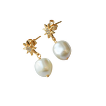 joanna bisley stella gold pearl teardrop earring