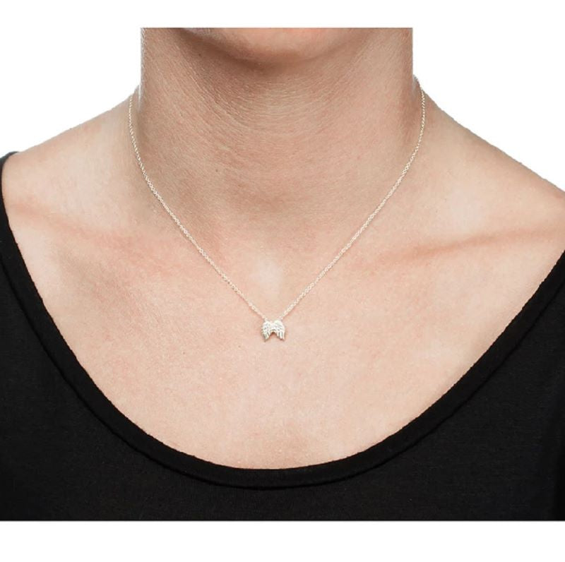 dogeared guardian angel wings silver necklace