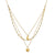 satya sun moon triple gold necklace