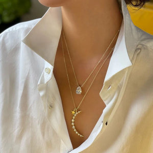 melinda maria what dreams are made of necklace gold cz